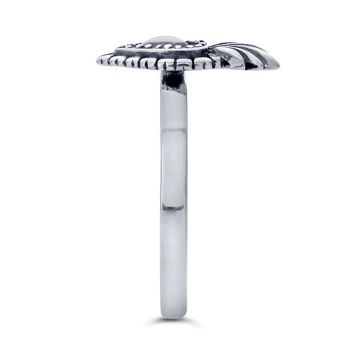 Sterling Silver Flaming Heart Ring