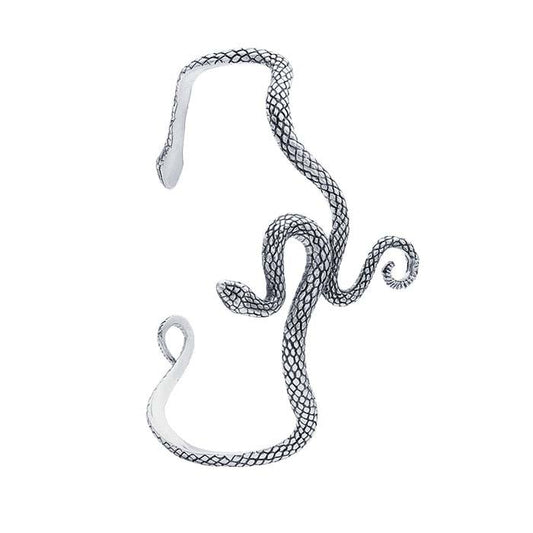 Sterling Silver Textured Snake Cuff Bracelet