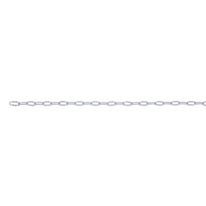 Sterling Silver 2mm Dapped Cable Chain, By the Foot