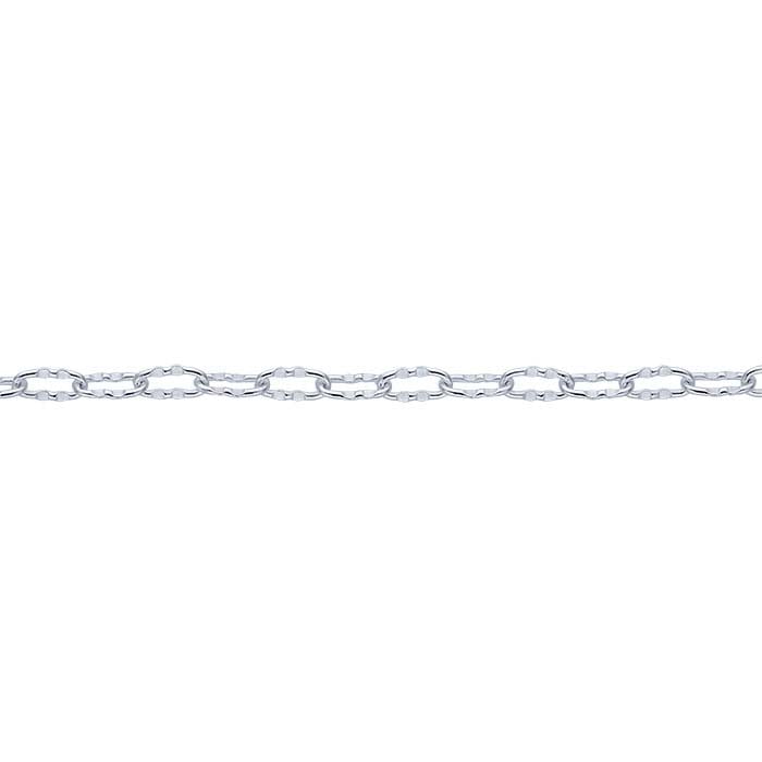 Sterling Silver 2mm Dapped Cable Chain, By the Foot
