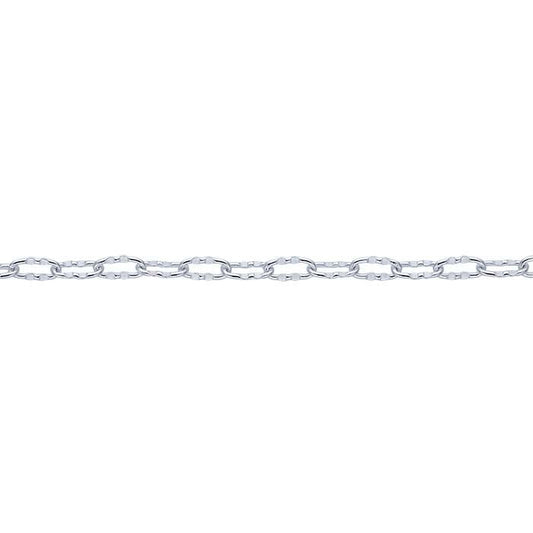 Sterling Silver 2mm Dapped Cable Chain, By the Foot