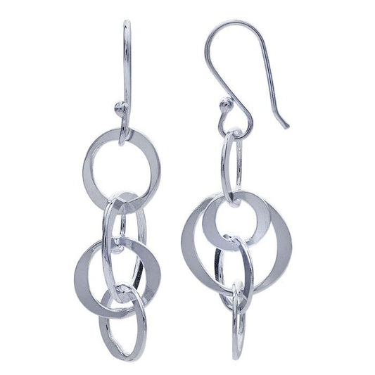 Sterling Silver Floating Circles Earrings