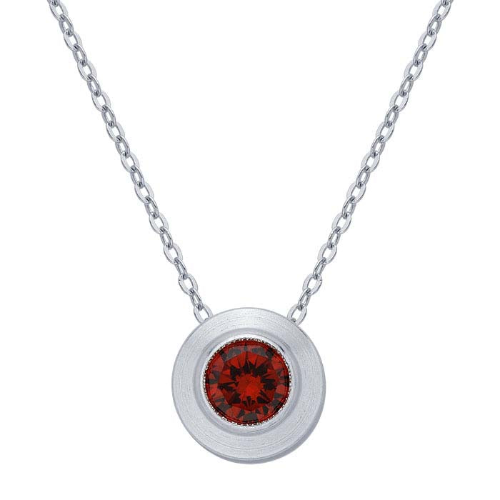 Sterling Silver Charm with Birthstone Crystal, July