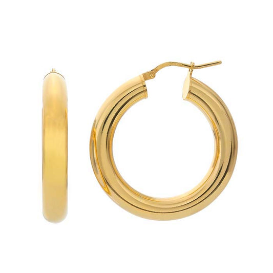 Sterling Silver Yellow Gold-Plated 5mm Hoop Earrings