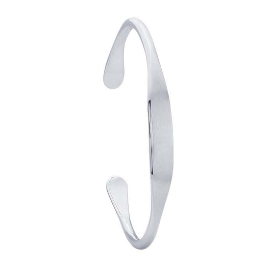 Sterling Silver Cuff Bracelet with Tapered Plaque