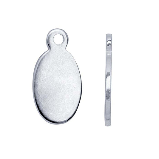Ovales Etikett aus Sterlingsilber, 11 x 5,8 mm