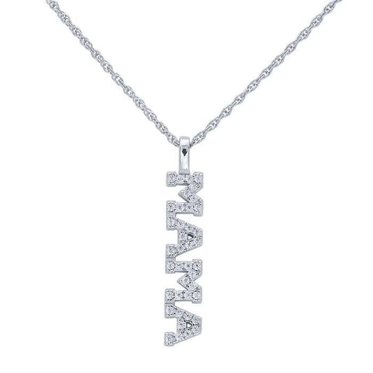 Sterling Silver CZ-Set "MAMA" Pendant Necklace