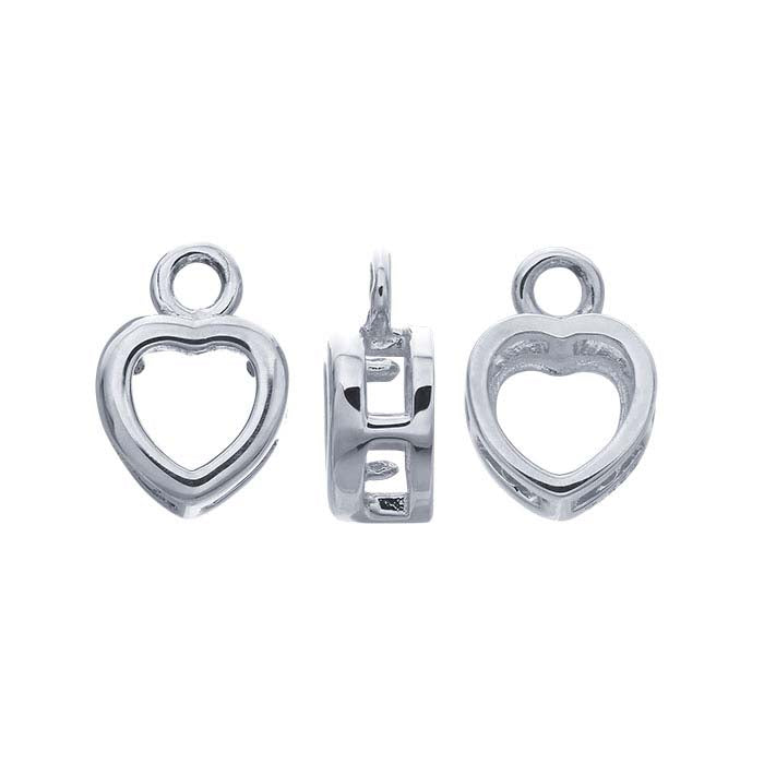 Sterling Silver Heart Charm Mounting