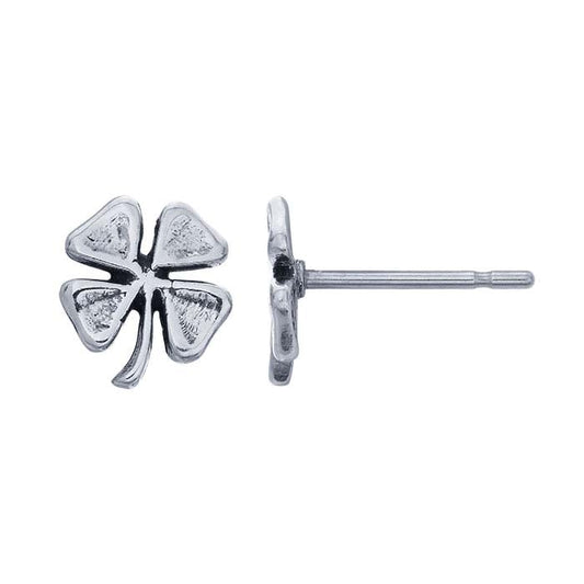 Sterling Silver Four-Leaf Clover Post Earring