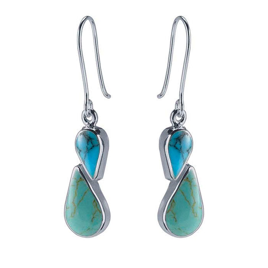 Sterling Silver Turquoise-Set Earrings