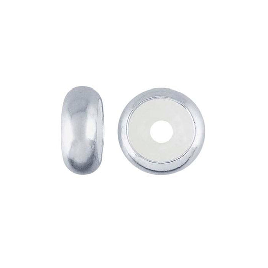 Sterling Silver 7 x 2.7mm Roundel "Smart" Bead with Silicone Insert