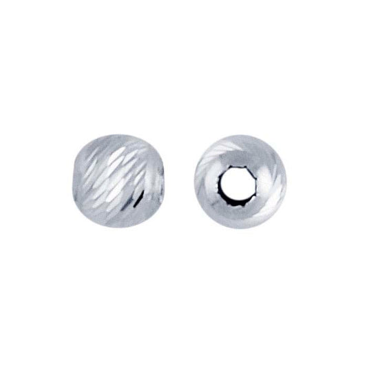 Sterling Silver 4mm Round Multi-Cut Bead