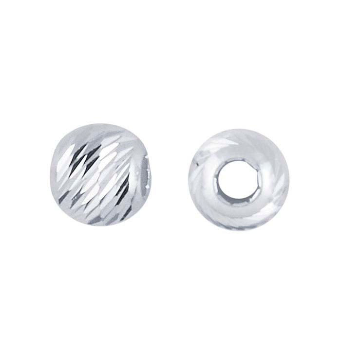Sterling Silver 6mm Round Multi-Cut Bead