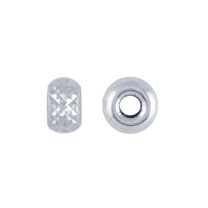 Perla tonda diamantata in argento sterling 4,2 x 2,3 mm