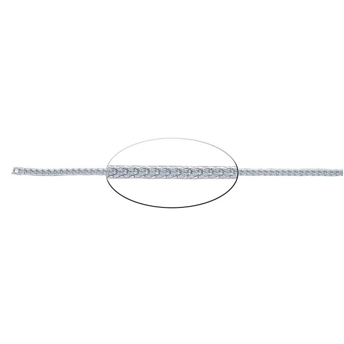 Sterling Silver 1.5mm Round Foxtail Chain, By the Foot