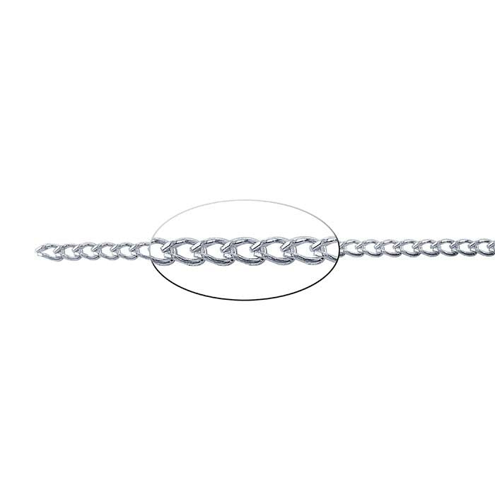 Sterling Silver 2.4mm Open Foxtail Chain, By the Foot