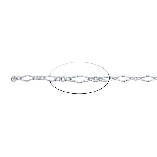 Sterling Silver 3.2mm Keyhole Long & Short Chain, By the Foot