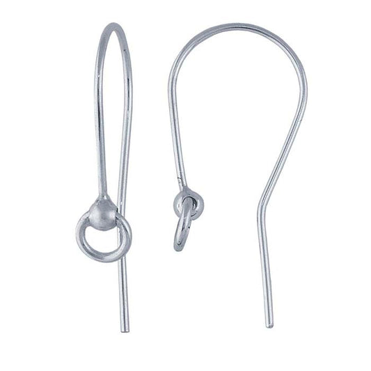 Sterling Silver Ear Wire with 2.2mm Bead and Ring