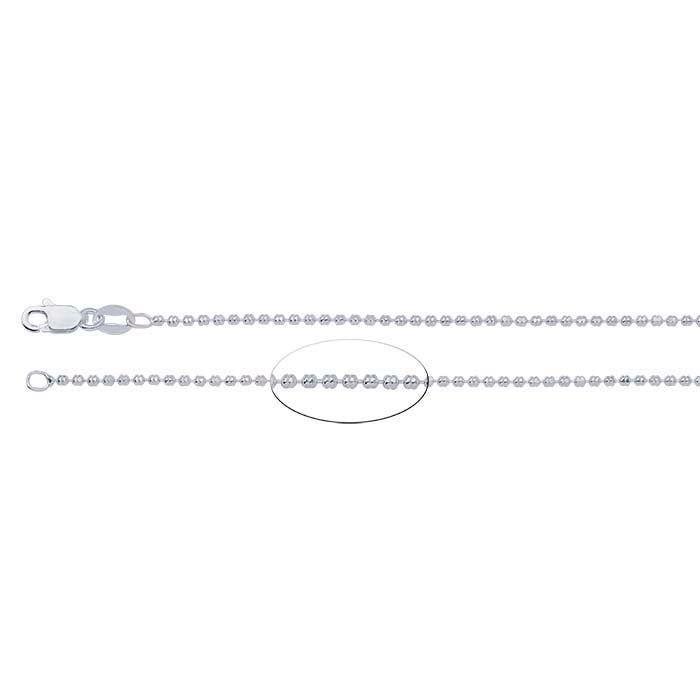 Sterling Silver Diamond-Cut Cylinder Bead Chain