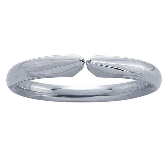 14K White Gold Medium-Weight Pinched Ring Shank, 4-Prong