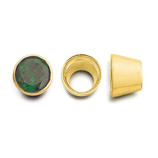 14K Yellow Gold 3mm Round Tapered Tube Bezel Setting