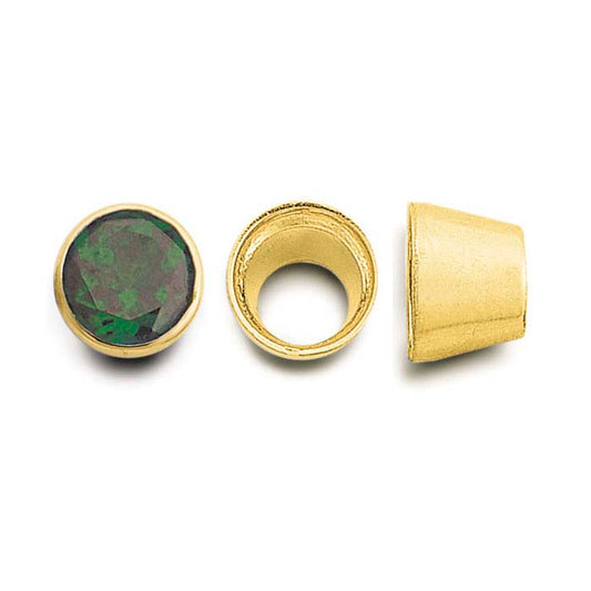 14K Yellow Gold 4mm Round Tapered Tube Bezel Setting