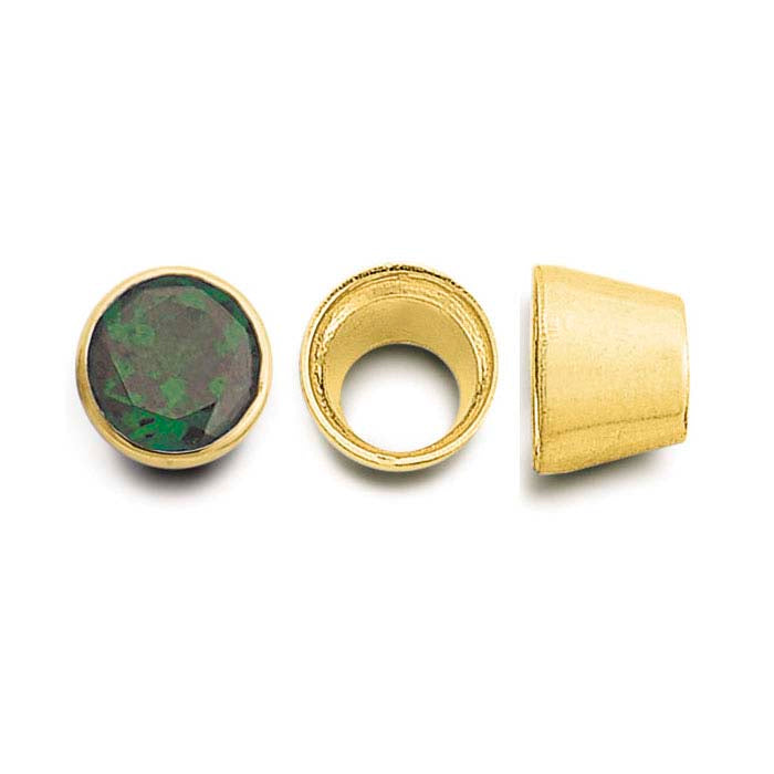 14K Yellow Gold 4.5mm Round Tapered Tube Bezel Setting