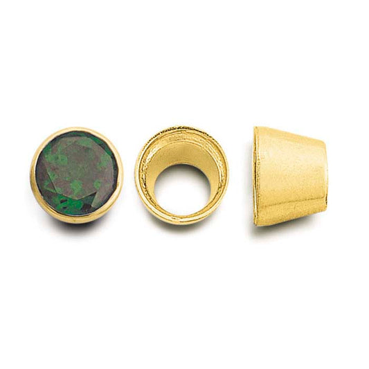 14K Yellow Gold 6mm Round Tapered Tube Bezel Setting