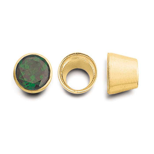14K Yellow Gold 6.5mm Round Tapered Tube Bezel Setting