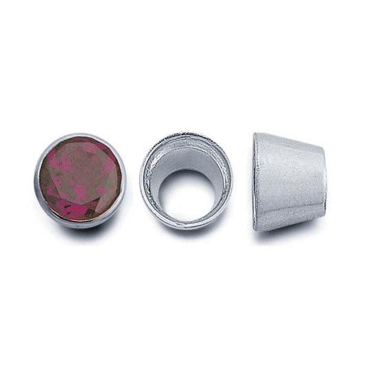 14K White Gold 6.5mm Round Tapered Tube Bezel Setting