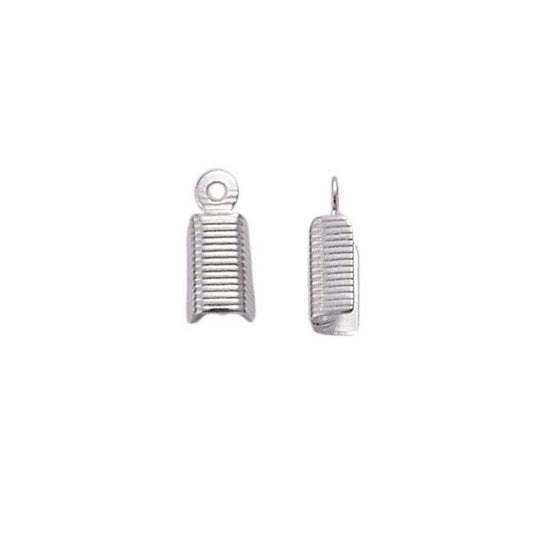 Base Metal White-Finish Fold-Over Cord End Cap