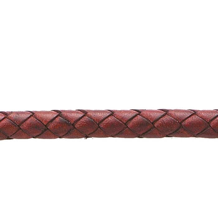 Antique Brown Machine-Braided Leather Cord
