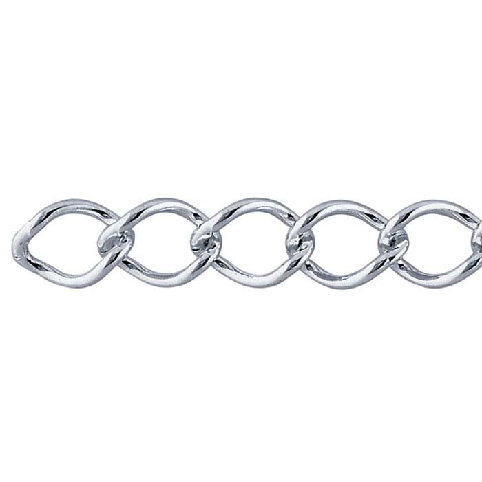 Sterling Silver Curb Chain, By the Foot