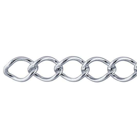 Sterling Silver 6.2mm Curb Chain, By the Foot