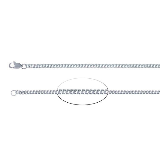 Sterling Silver 2,3 mm Curb-kedja