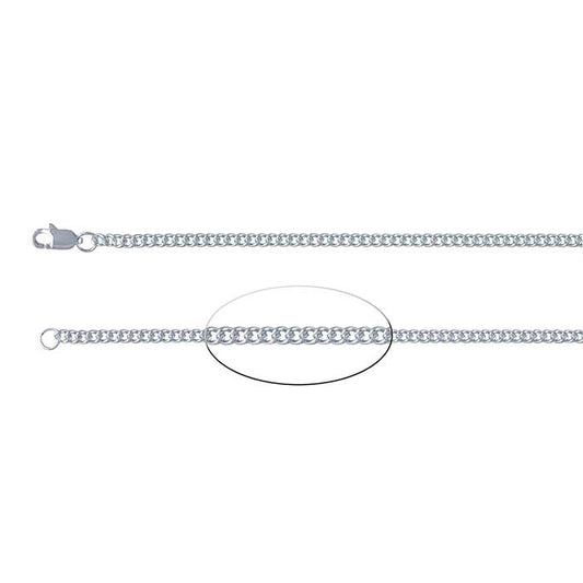 Sterling Silver 2,3 mm Curb-kedja
