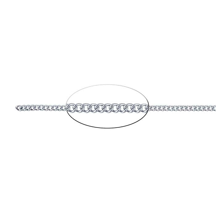 Sterling Silver 2.3mm Curb Chain, By the Foot
