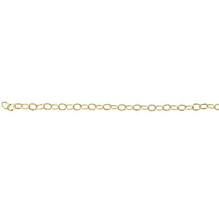 14/20 Yellow Gold-Filled Dapped Oval Cable Chain