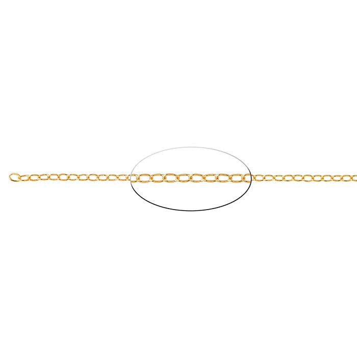 Brass Yellow Gold-Plated Oval Cable Chain, 6.1 m. Spool