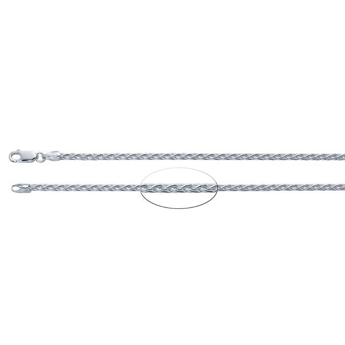 Catena di grano tonda in argento sterling 3mm