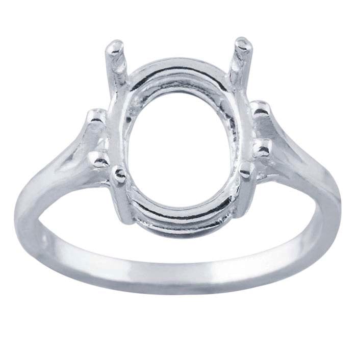 Sterling Silver ReadySet™ Oval Ring Mounting