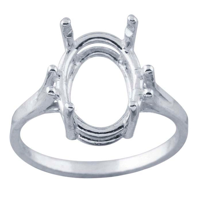 Sterling Silver ReadySet™ Oval Ring Mounting