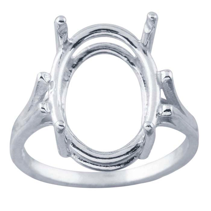 Sterling Silver ReadySet™ Oval Ring Mounting