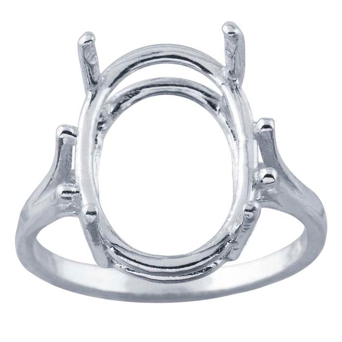 Sterling Silver ReadySet™ Oval Ring Mounting