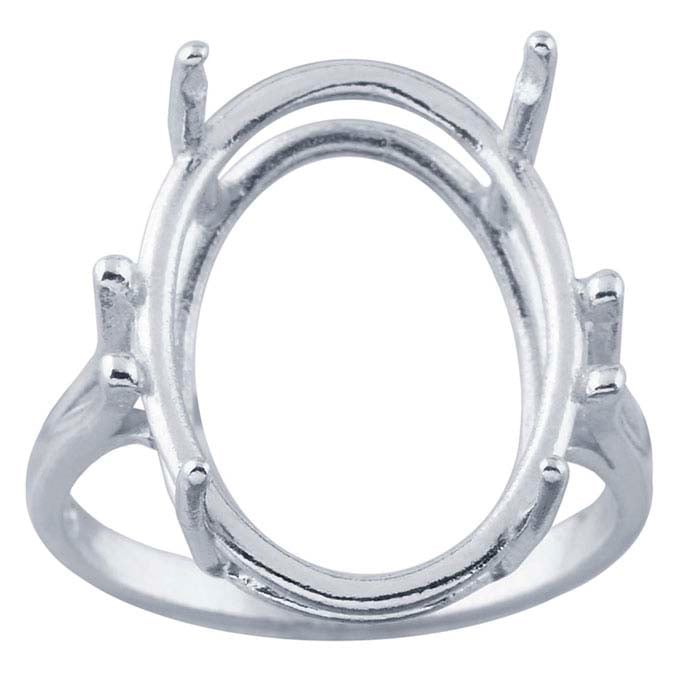 Sterling Silver ReadySet™ Oval Ring Mounting
