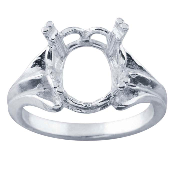 Sterling Silver ReadySet™ Oval Ring Mounting