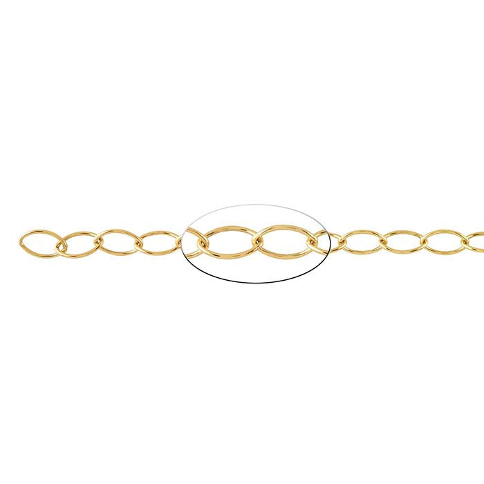14K Yellow Gold Oval Cable Chain