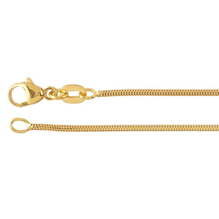 14K Yellow Gold 1.2mm Unseamed Snake Chain