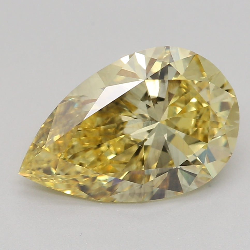 Lab-Grown Diamond 1.55ct, Pear, Yellow, VS2