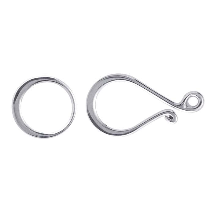 Sterling Silver 24 x 9.7mm Hook & Eye Clasp
